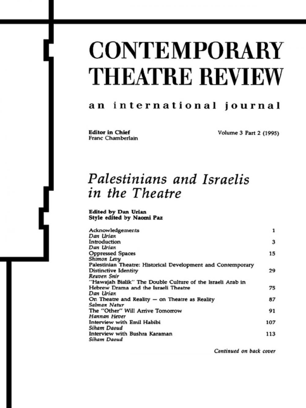 Big bigCover of Palestinians and Israelis in the Theatre