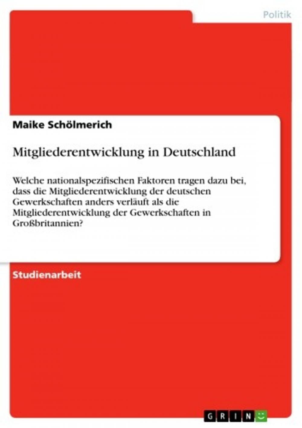 Big bigCover of Mitgliederentwicklung in Deutschland