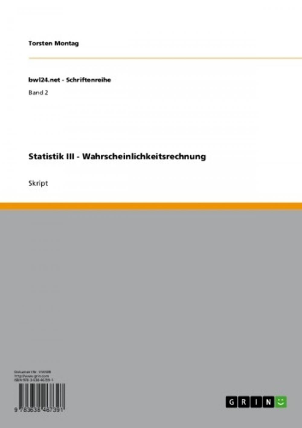 Big bigCover of Statistik III - Wahrscheinlichkeitsrechnung