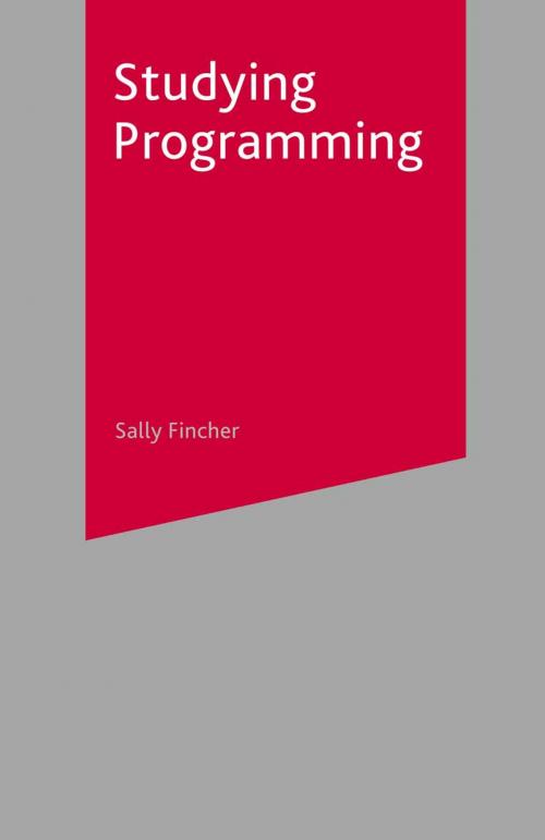 Cover of the book Studying Programming by Sally Fincher, Macmillan Education UK