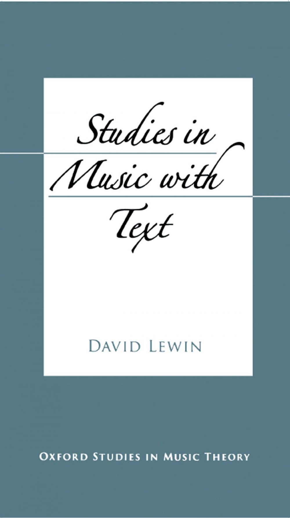 Big bigCover of Studies in Music with Text