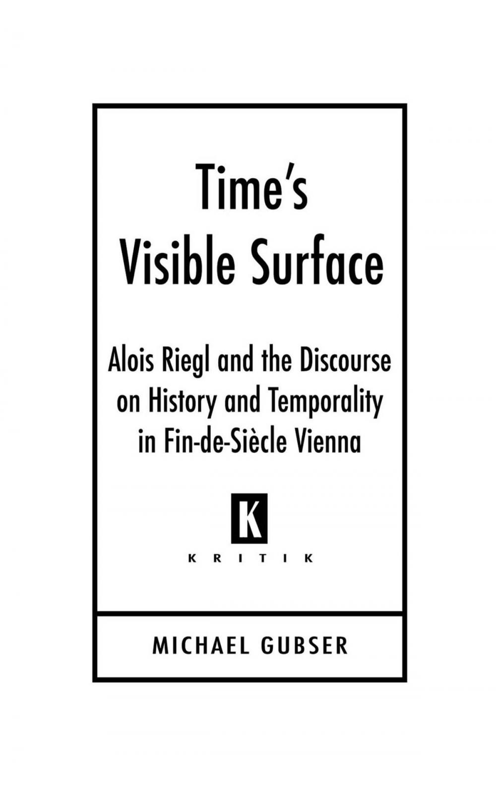 Big bigCover of Time’s Visible Surface