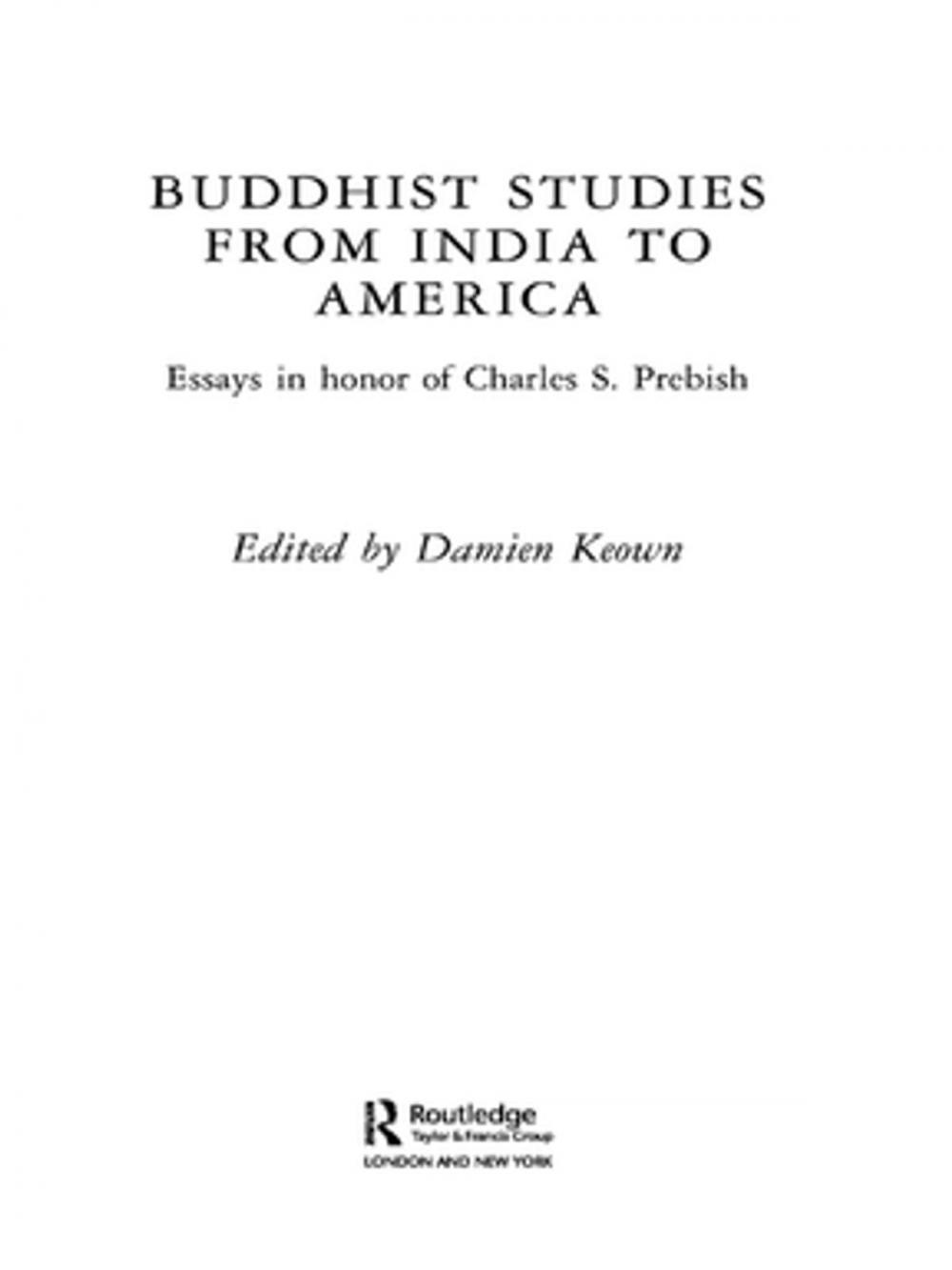 Big bigCover of Buddhist Studies from India to America