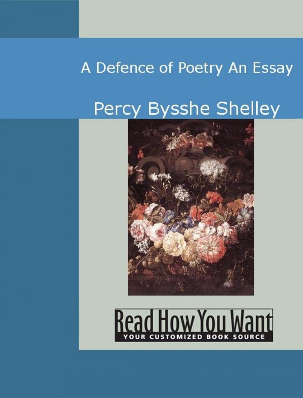 Big bigCover of A Defence Of Poetry An Essay