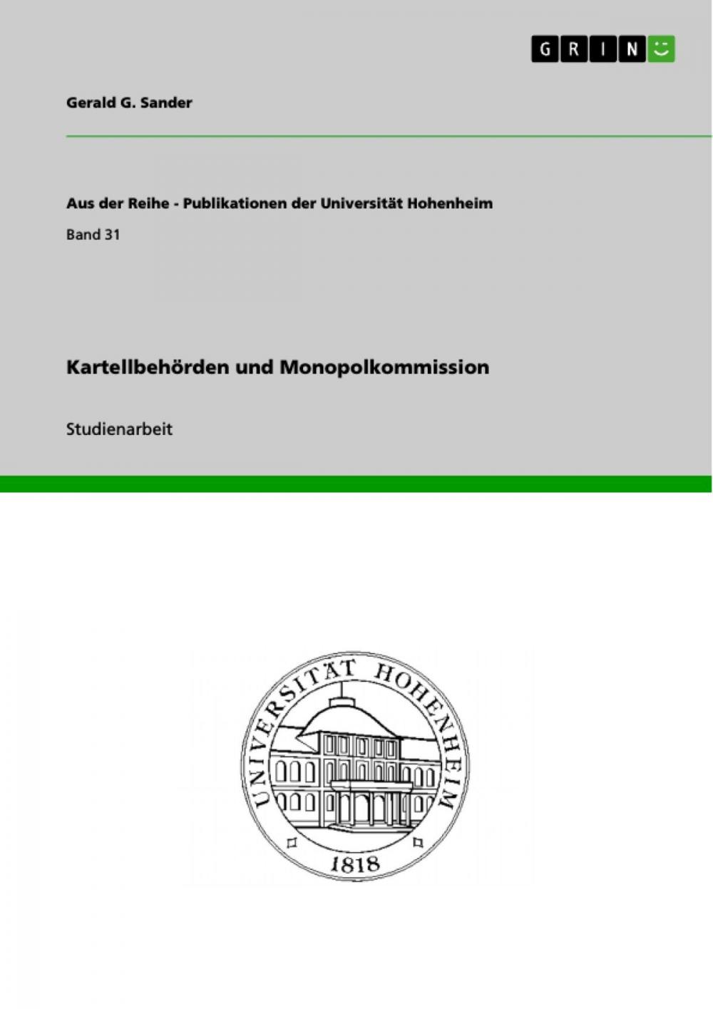 Big bigCover of Kartellbehörden und Monopolkommission