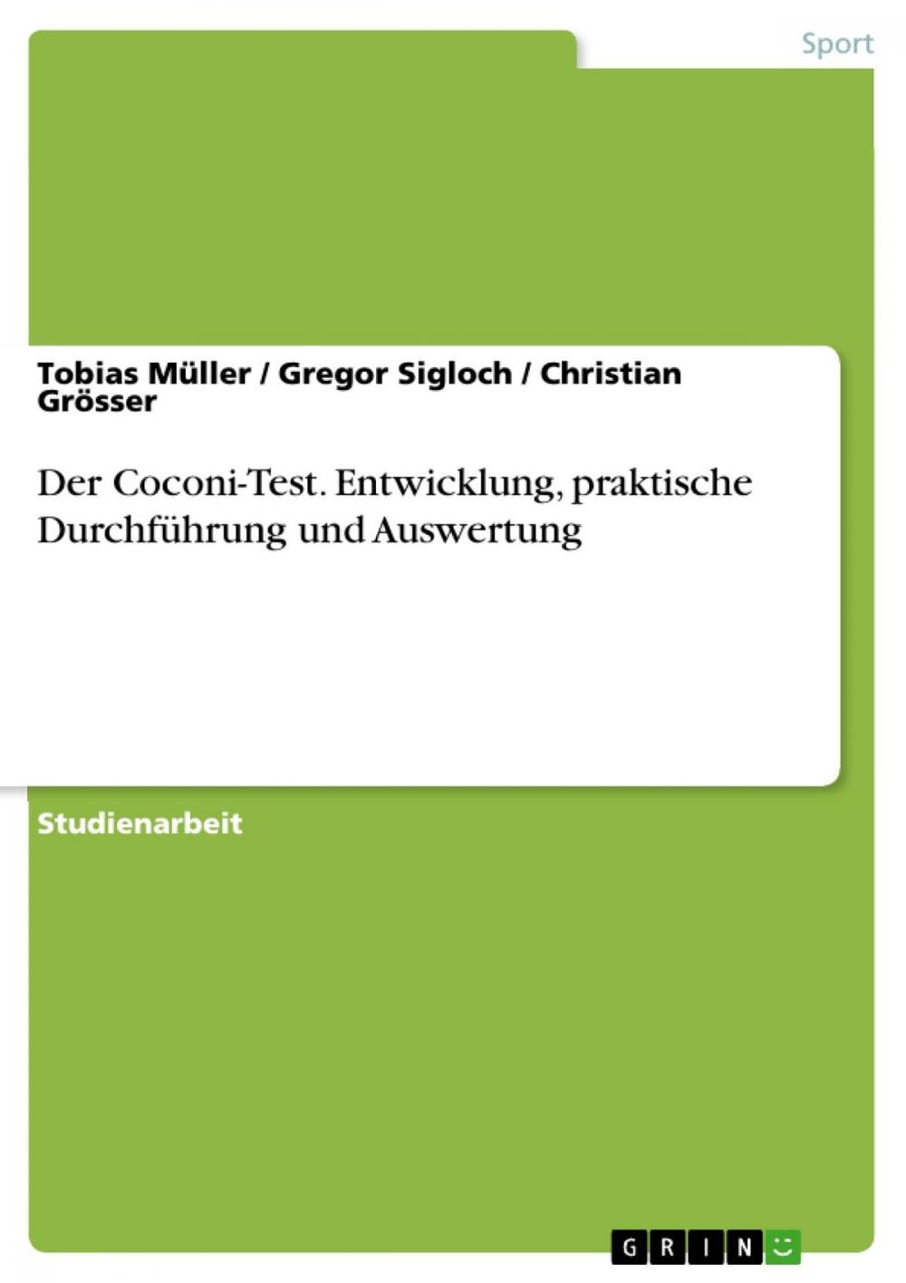 Big bigCover of Der Coconi-Test. Entwicklung, praktische Durchführung und Auswertung