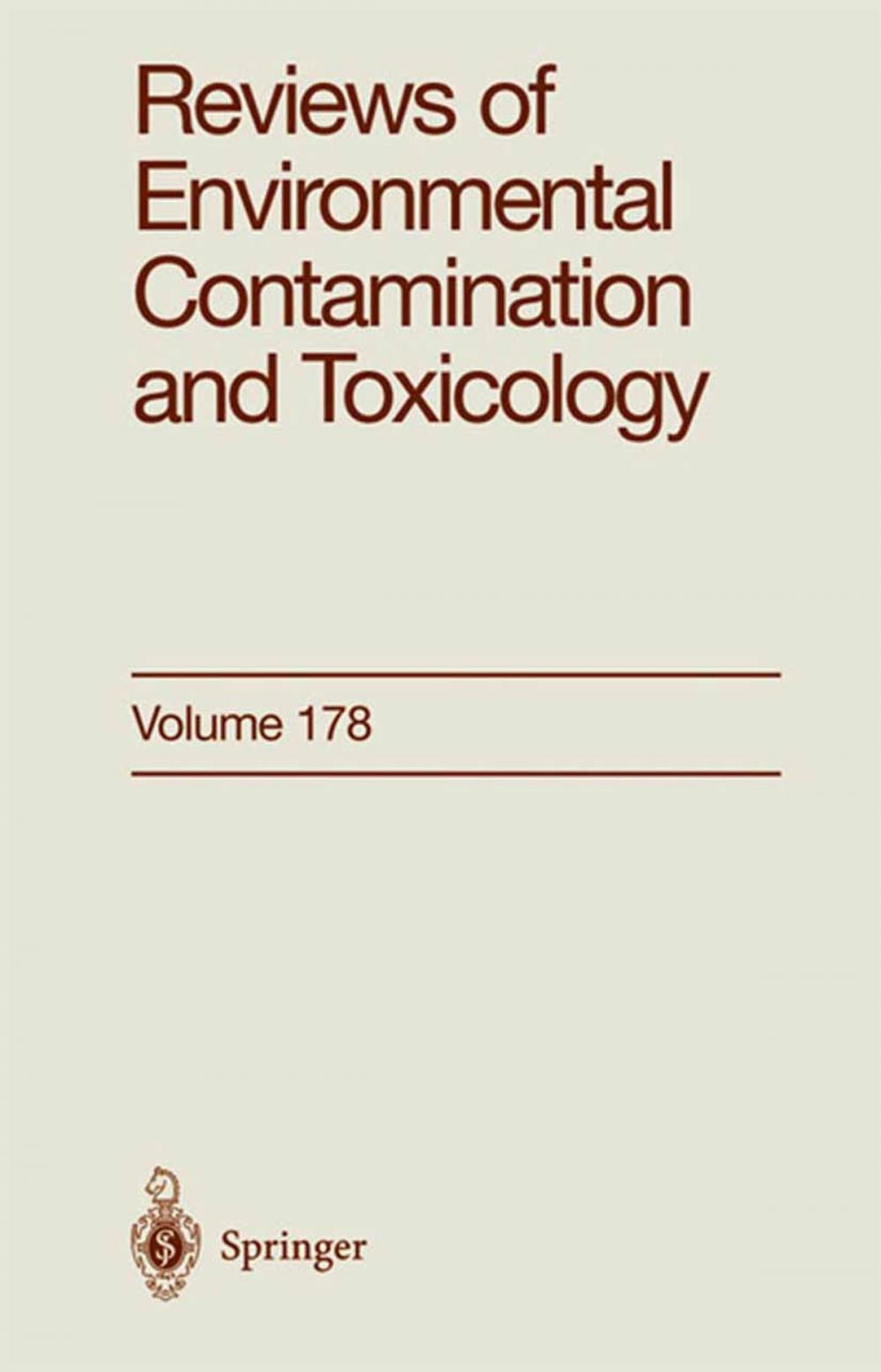 Big bigCover of Reviews of Environmental Contamination and Toxicology