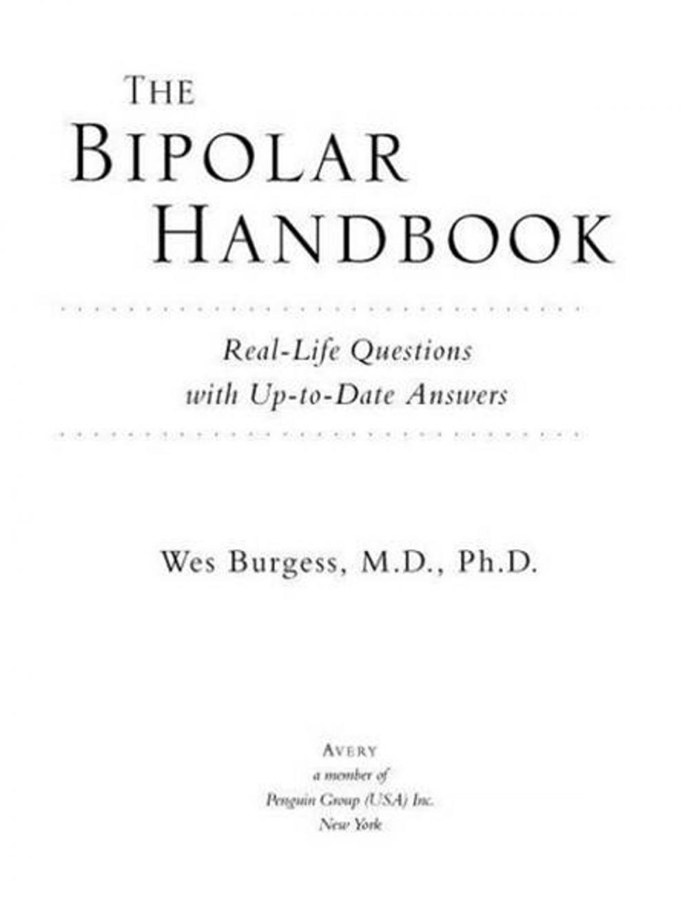 Big bigCover of The Bipolar Handbook