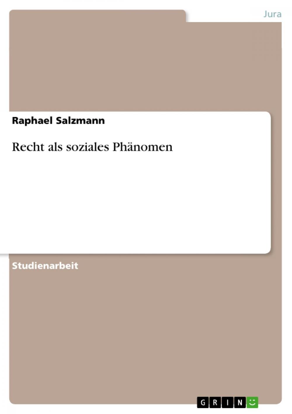 Big bigCover of Recht als soziales Phänomen