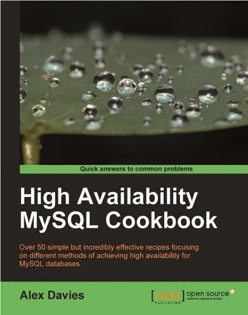 Big bigCover of High Availability MySQL Cookbook