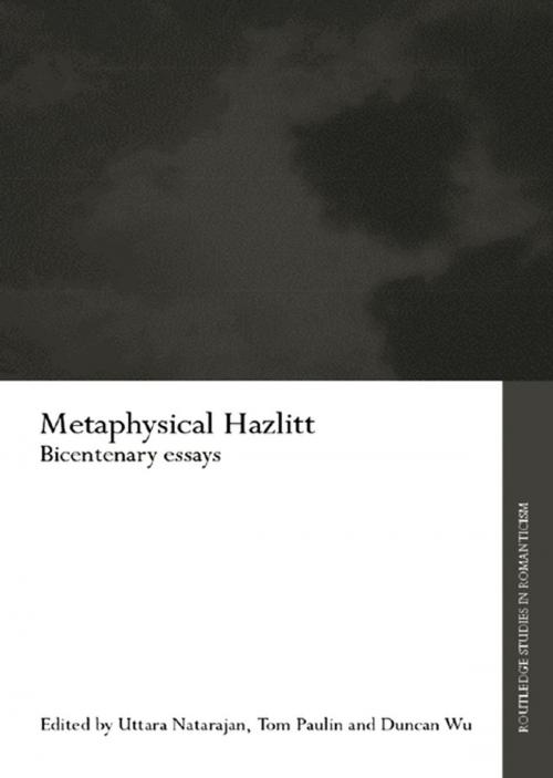 Cover of the book Metaphysical Hazlitt by , Taylor and Francis