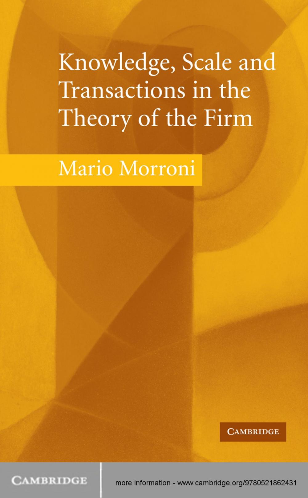 Big bigCover of Knowledge, Scale and Transactions in the Theory of the Firm