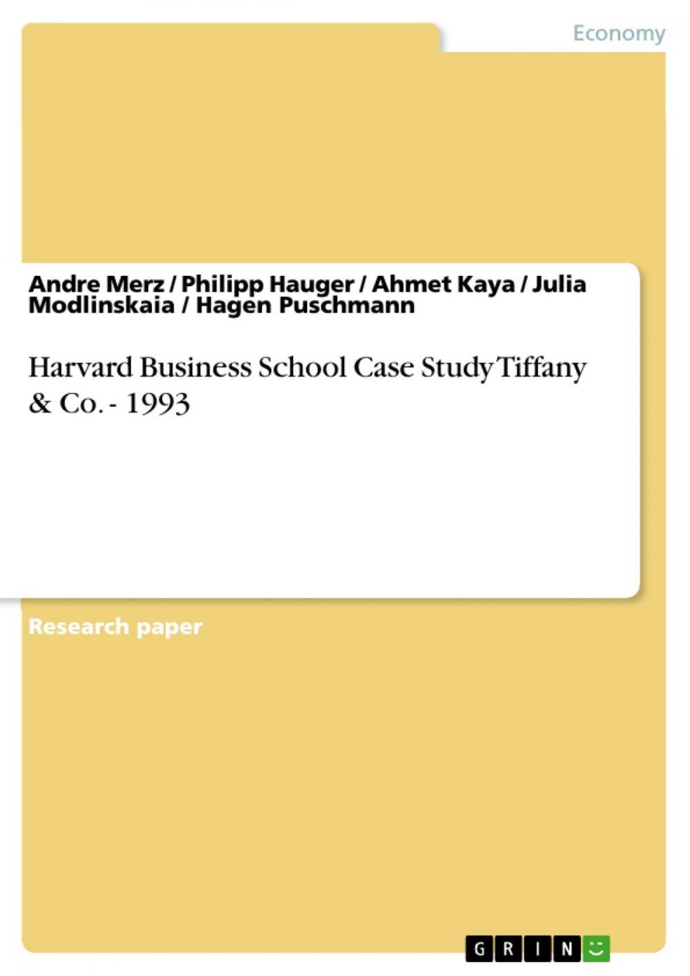 Big bigCover of Harvard Business School Case Study Tiffany & Co. - 1993