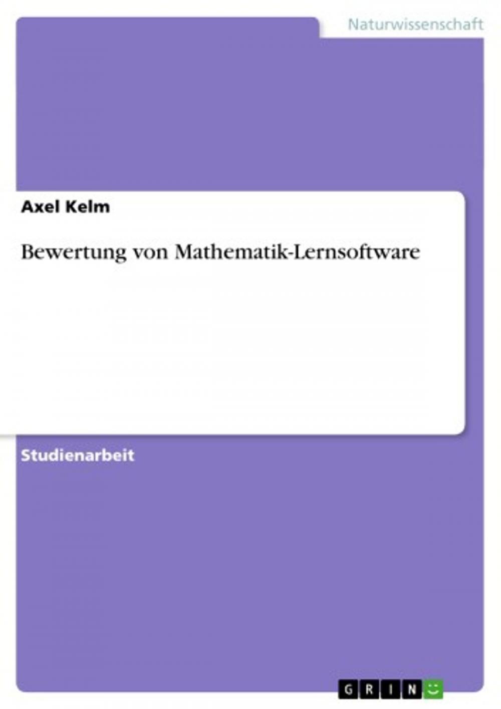 Big bigCover of Bewertung von Mathematik-Lernsoftware