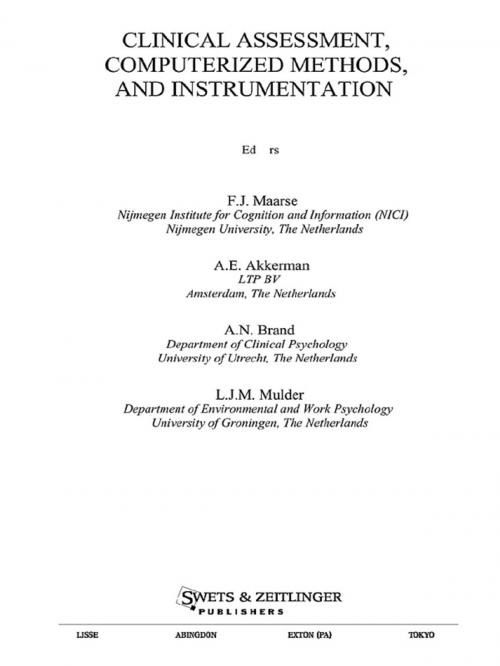 Cover of the book Clinical Assessment, Computerized Methods, and Instrumentation by F.J. Maarse, L.J.M. Mulder, A.N. Brand, A.E. Akkerman, Taylor and Francis