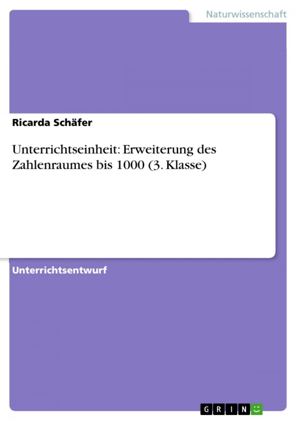 Big bigCover of Unterrichtseinheit: Erweiterung des Zahlenraumes bis 1000 (3. Klasse)