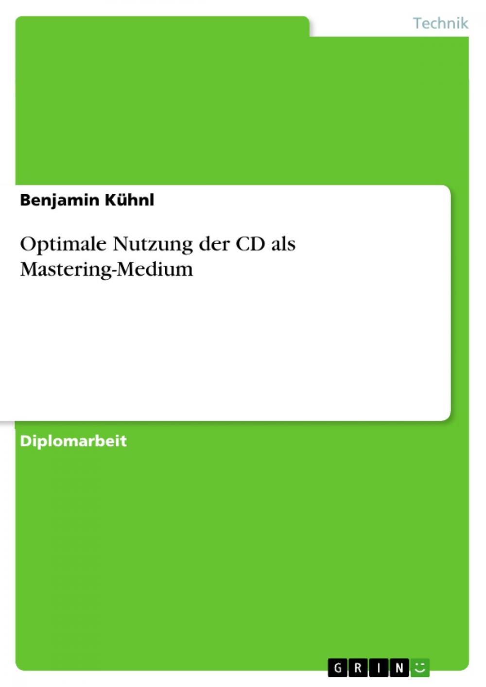 Big bigCover of Optimale Nutzung der CD als Mastering-Medium