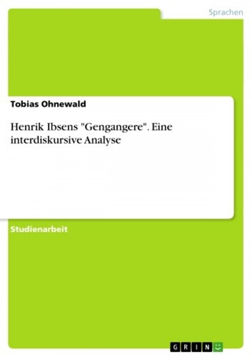 Big bigCover of Henrik Ibsens 'Gengangere'. Eine interdiskursive Analyse