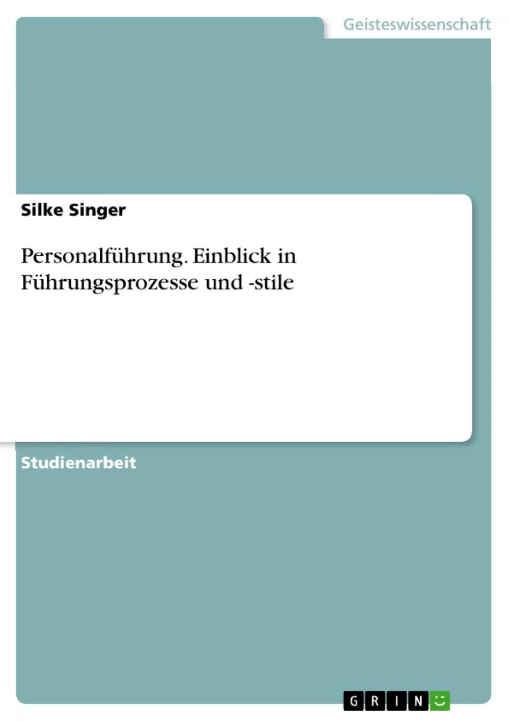 Big bigCover of Personalführung. Einblick in Führungsprozesse und -stile