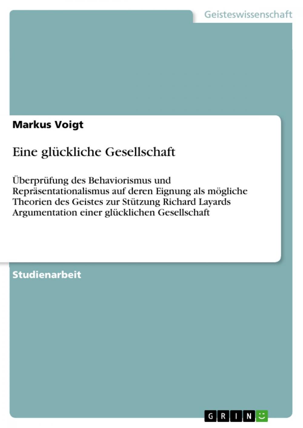 Big bigCover of Eine glückliche Gesellschaft