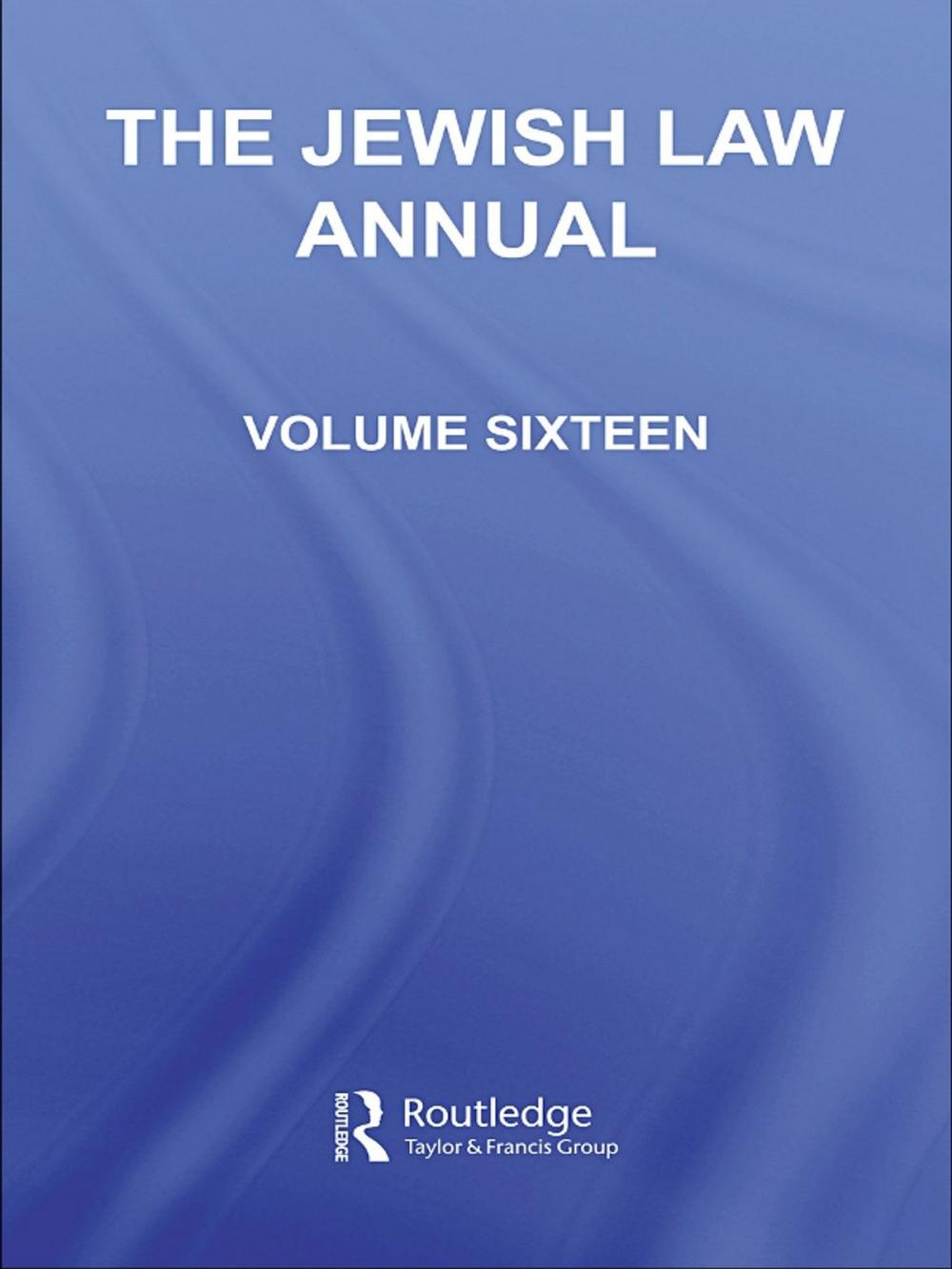 Big bigCover of The Jewish Law Annual Volume 16