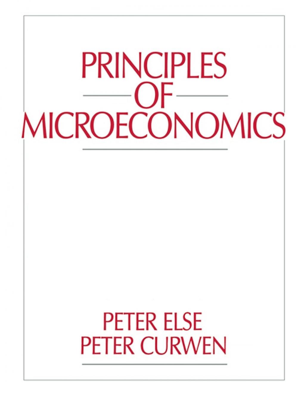 Big bigCover of Principles of Microeconomics