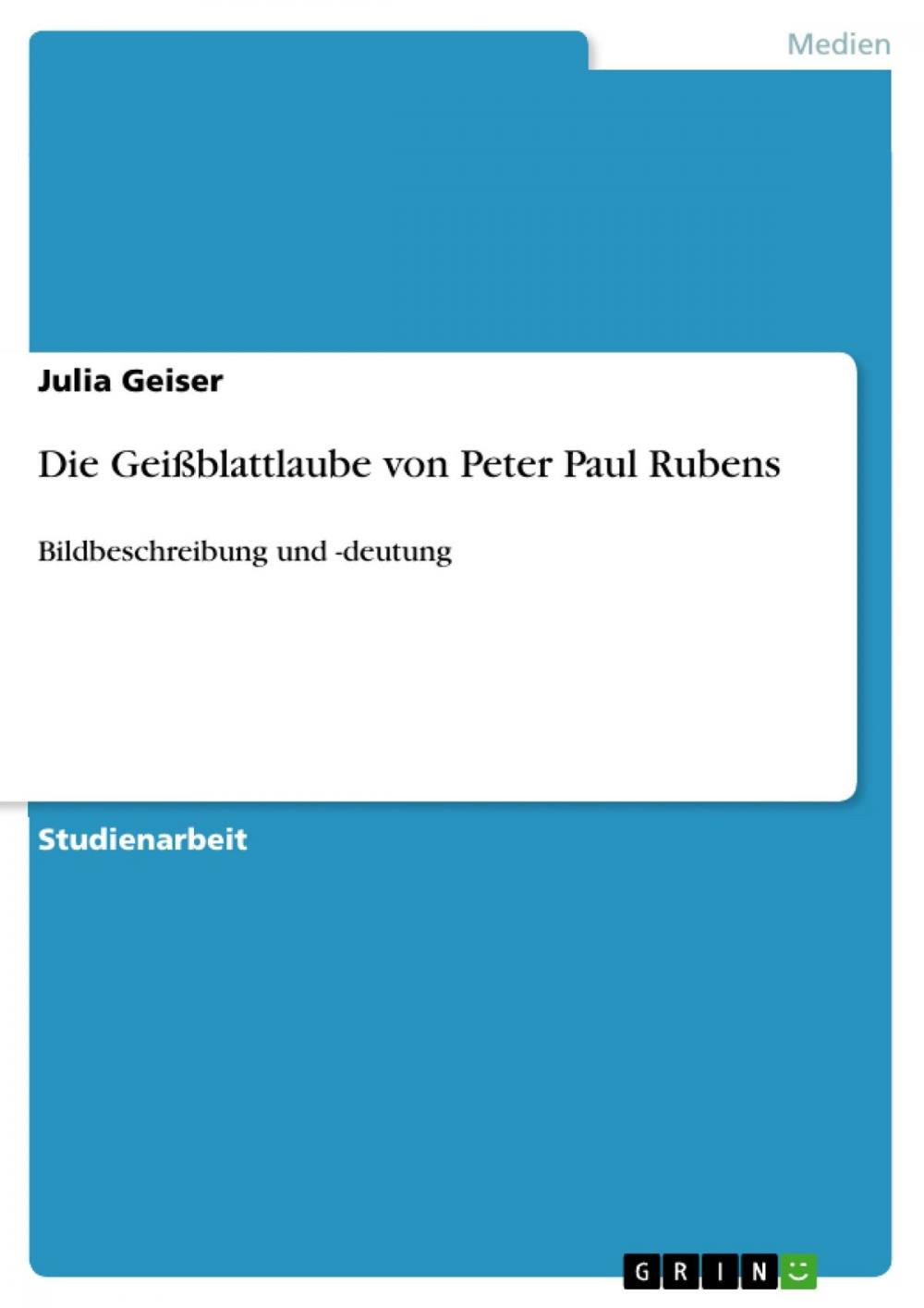 Big bigCover of Die Geißblattlaube von Peter Paul Rubens