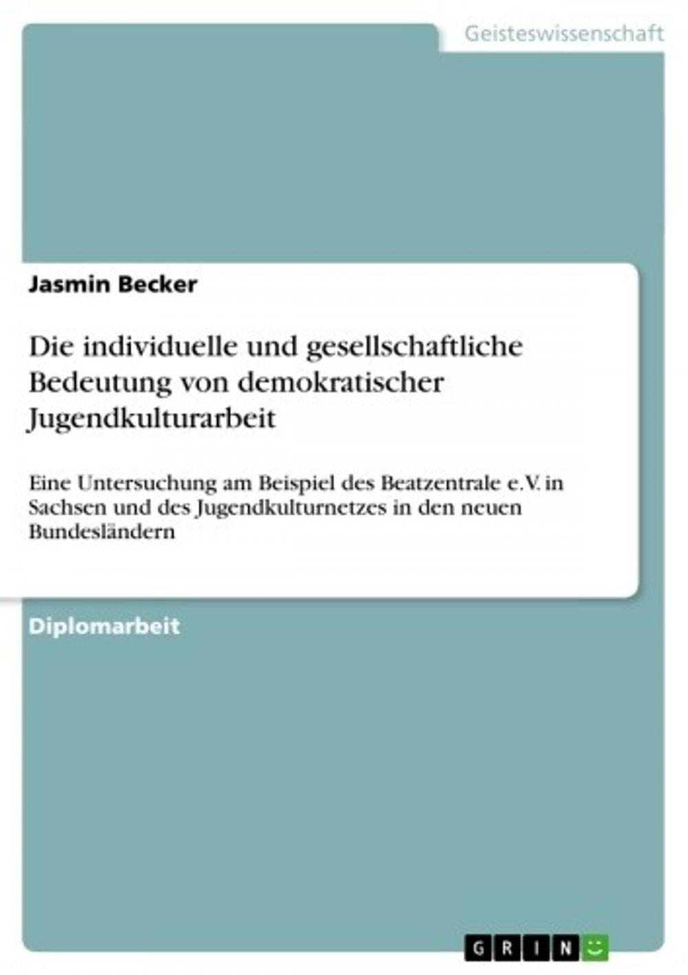 Big bigCover of Die individuelle und gesellschaftliche Bedeutung von demokratischer Jugendkulturarbeit