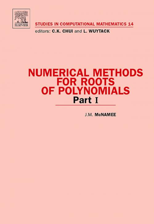 Cover of the book Numerical Methods for Roots of Polynomials - Part I by J.M. McNamee, Elsevier Science