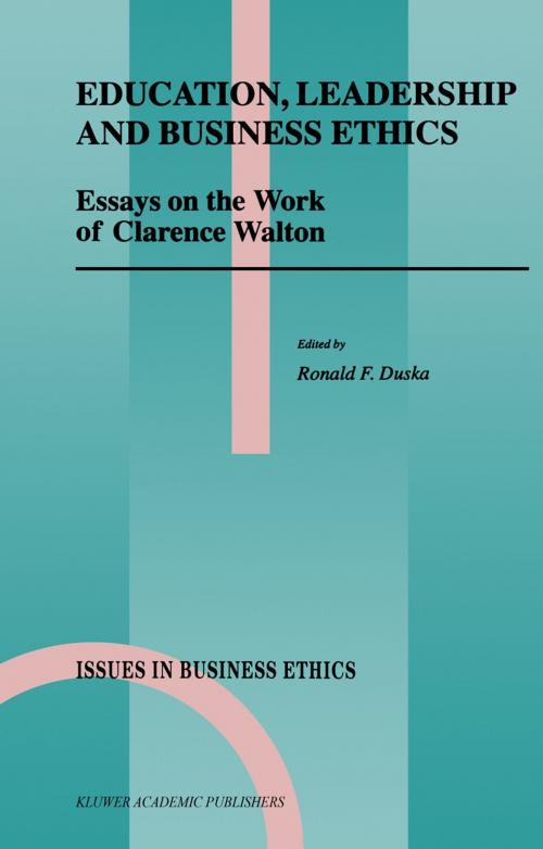 Cover of the book Education, Leadership and Business Ethics by , Springer Netherlands