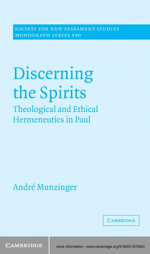 Cover of the book Discerning the Spirits by André Munzinger, Cambridge University Press