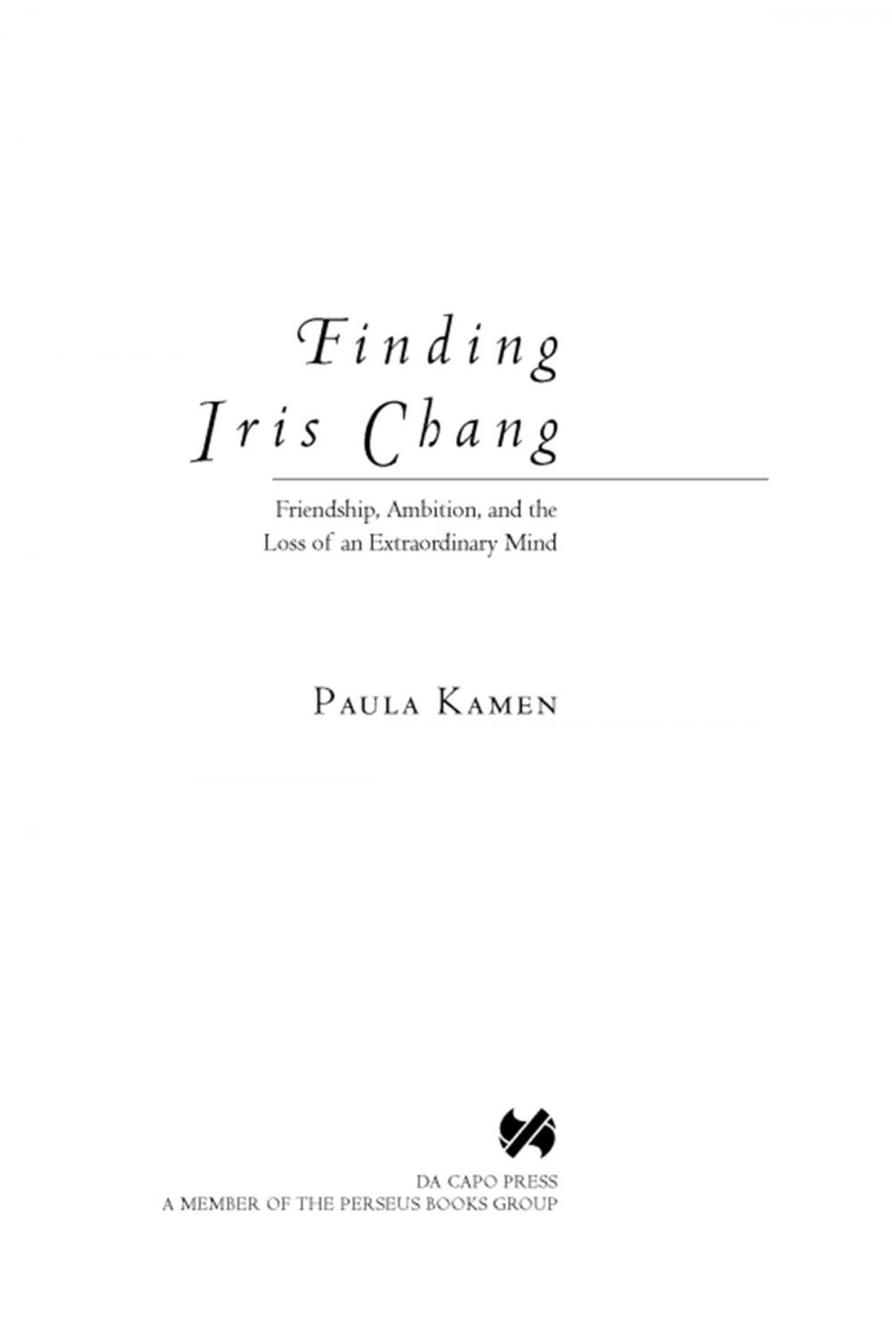 Big bigCover of Finding Iris Chang