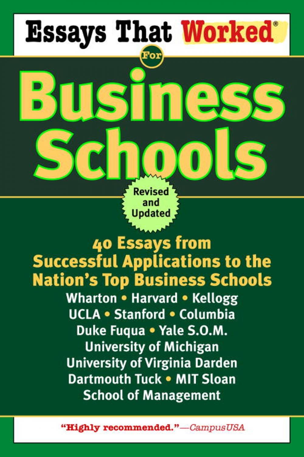 Big bigCover of Essays That Worked for Business Schools (Revised)