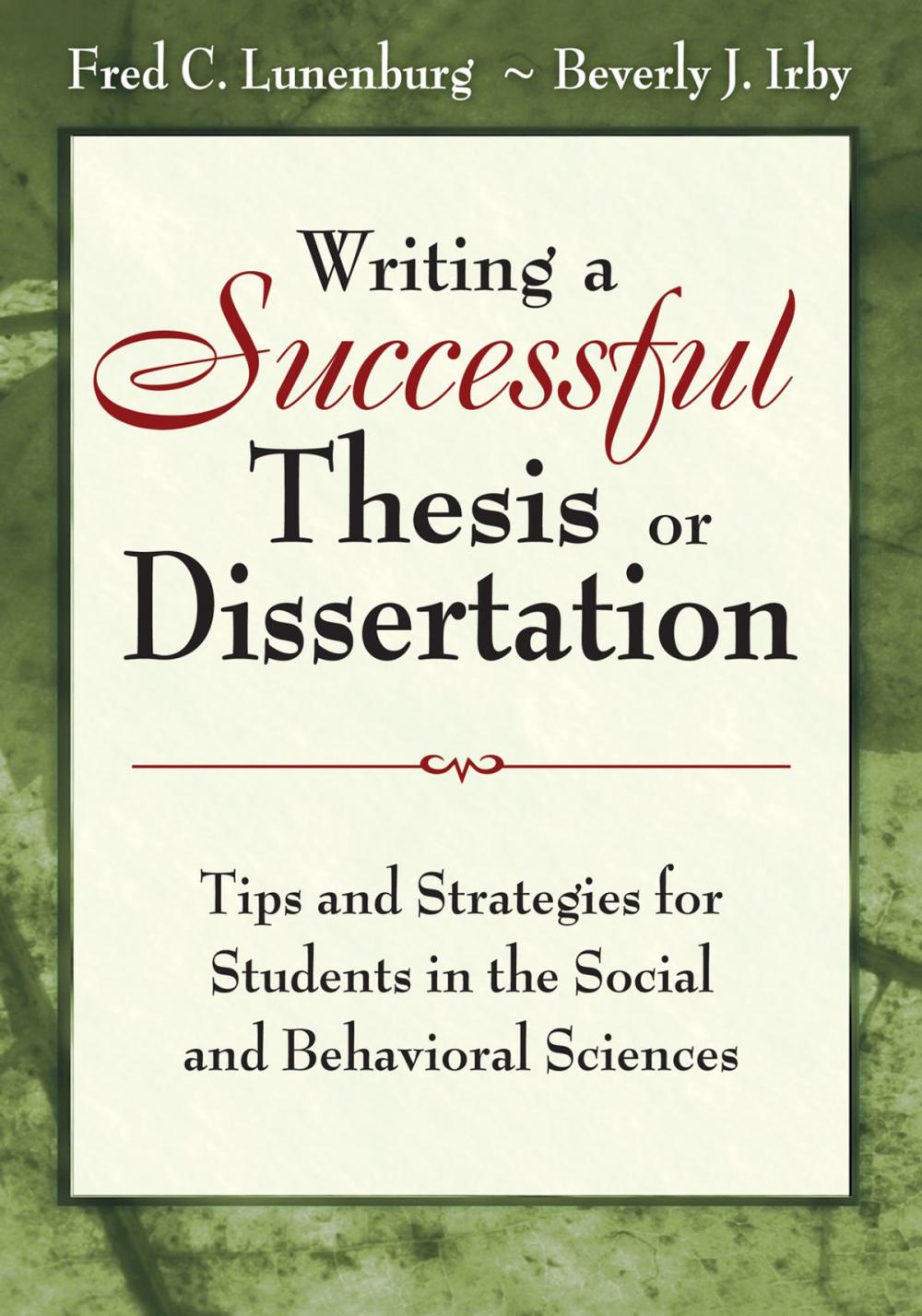 Big bigCover of Writing a Successful Thesis or Dissertation