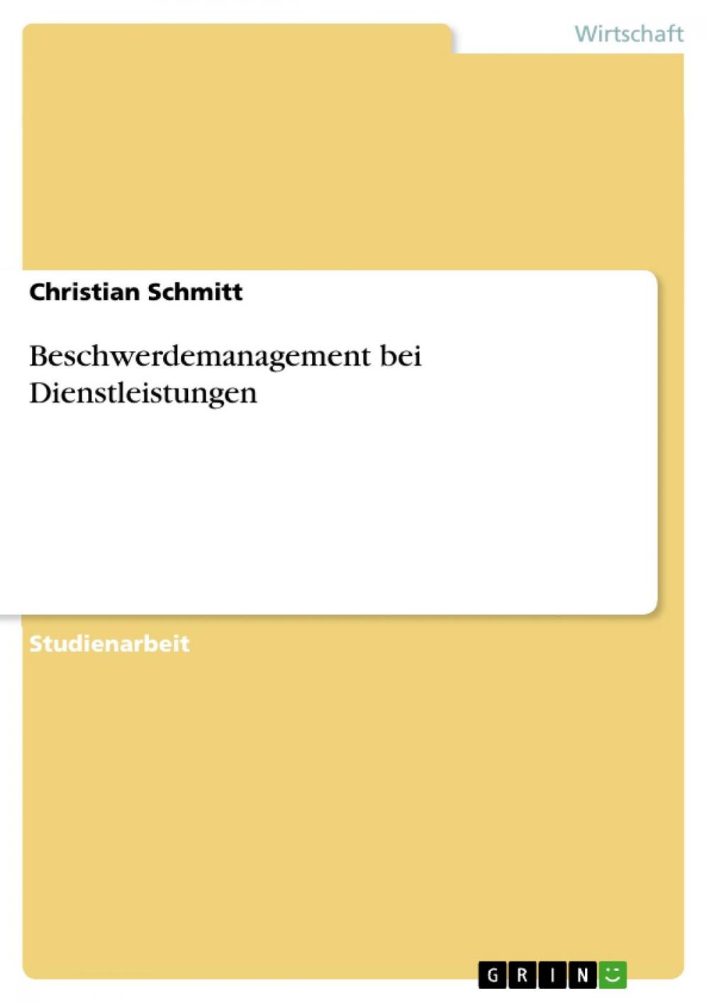 Big bigCover of Beschwerdemanagement bei Dienstleistungen