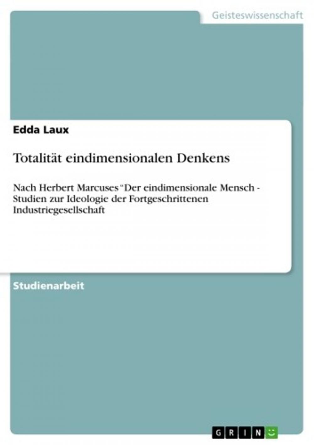 Big bigCover of Totalität eindimensionalen Denkens