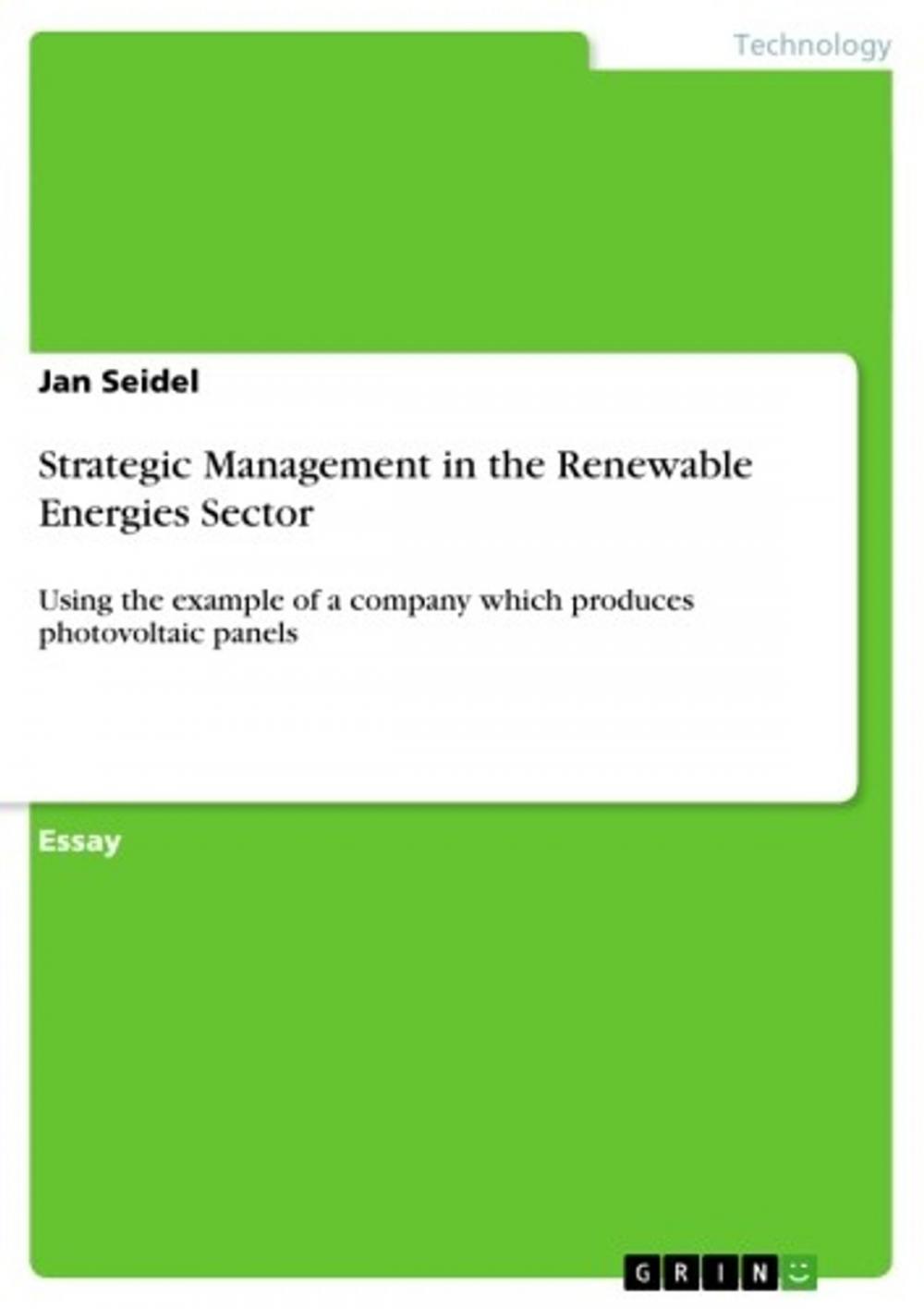 Big bigCover of Strategic Management in the Renewable Energies Sector