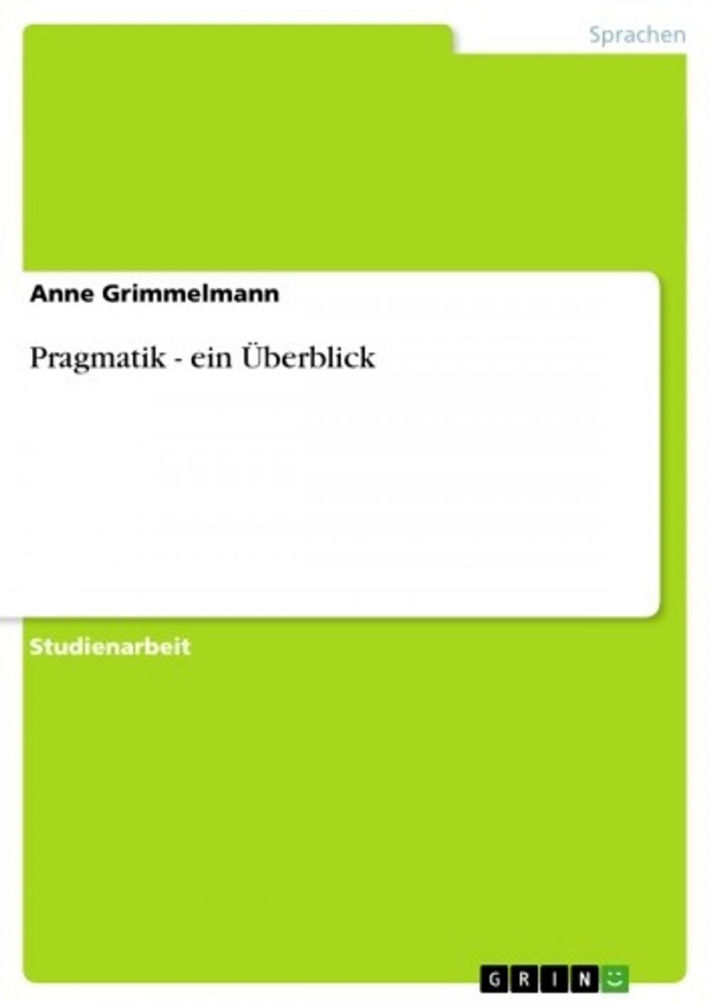 Big bigCover of Pragmatik - ein Überblick