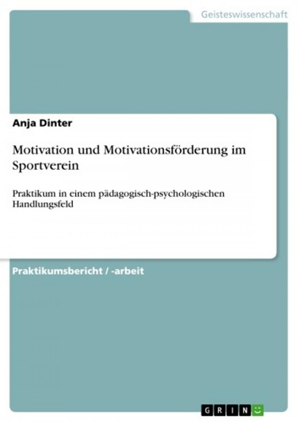 Big bigCover of Motivation und Motivationsförderung im Sportverein