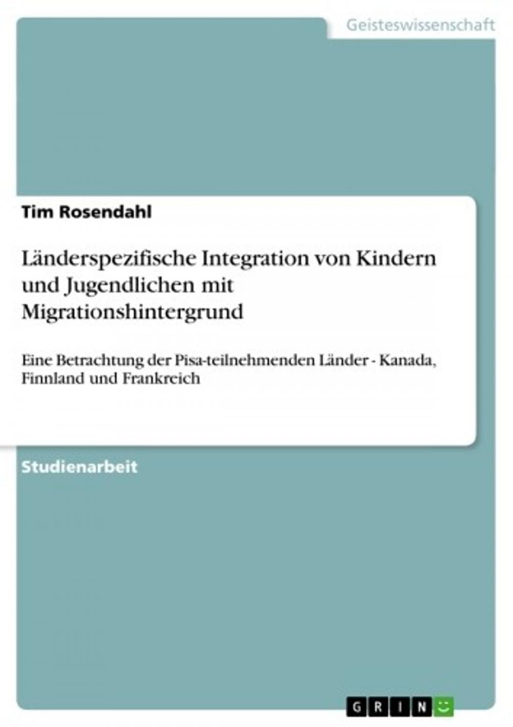 Big bigCover of Länderspezifische Integration von Kindern und Jugendlichen mit Migrationshintergrund