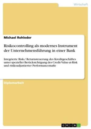 Book cover of Risikocontrolling als modernes Instrument der Unternehmensführung in einer Bank