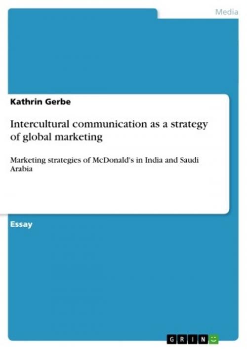 Cover of the book Intercultural communication as a strategy of global marketing by Kathrin Gerbe, GRIN Publishing