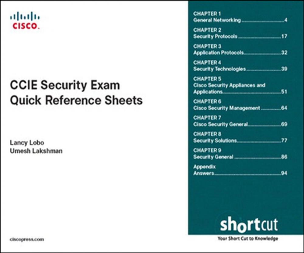 Big bigCover of CCIE Security Exam Quick Reference Sheets