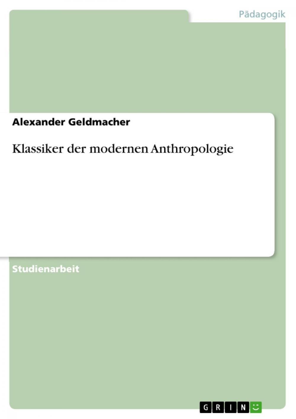 Big bigCover of Klassiker der modernen Anthropologie