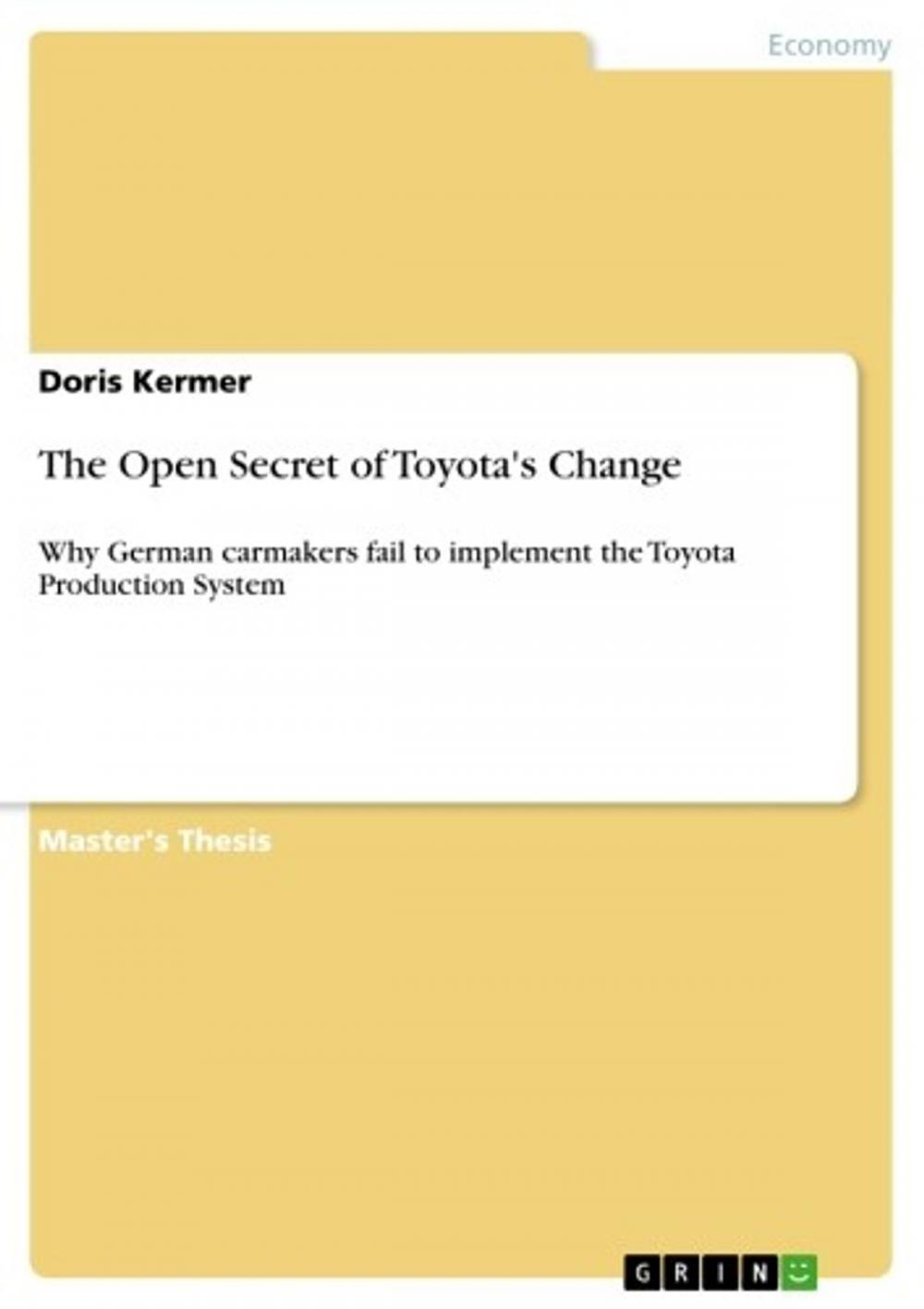 Big bigCover of The Open Secret of Toyota's Change