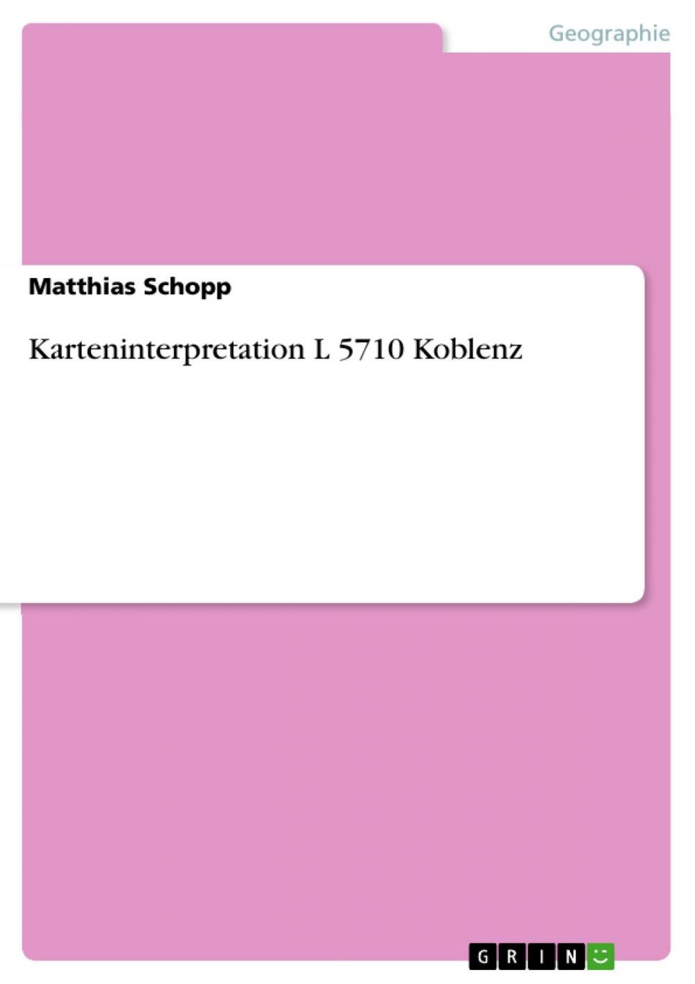 Big bigCover of Karteninterpretation L 5710 Koblenz