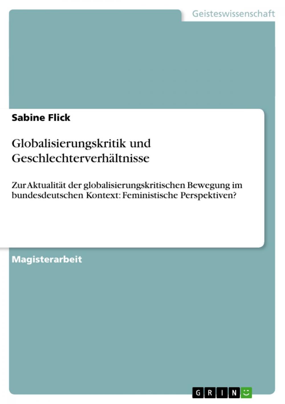 Big bigCover of Globalisierungskritik und Geschlechterverhältnisse