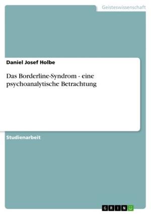 Book cover of Das Borderline-Syndrom - eine psychoanalytische Betrachtung