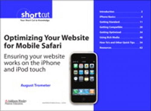 Cover of the book Optimizing Your Website for Mobile Safari by August Trometer, Pearson Education