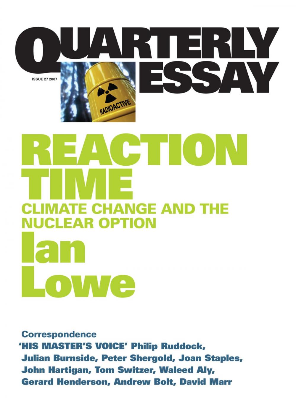 Big bigCover of Quarterly Essay 27 Reaction Time